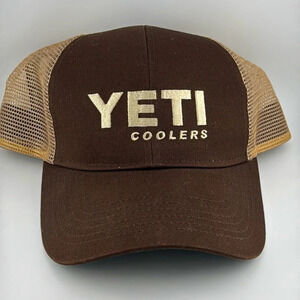 YETI COOLERS Men’s Accessories Ball Cap/Hat Mesh Adjustable Brown Color